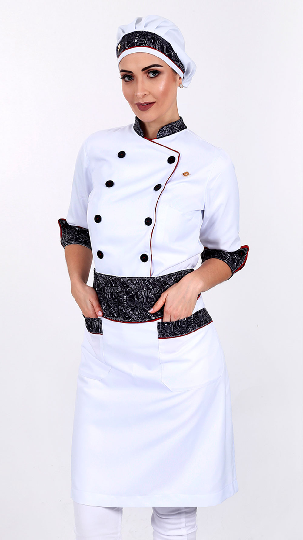 Conjunto Chef Cozinha / Kit Dolma Chef Cozinha Feminino